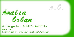amalia orban business card